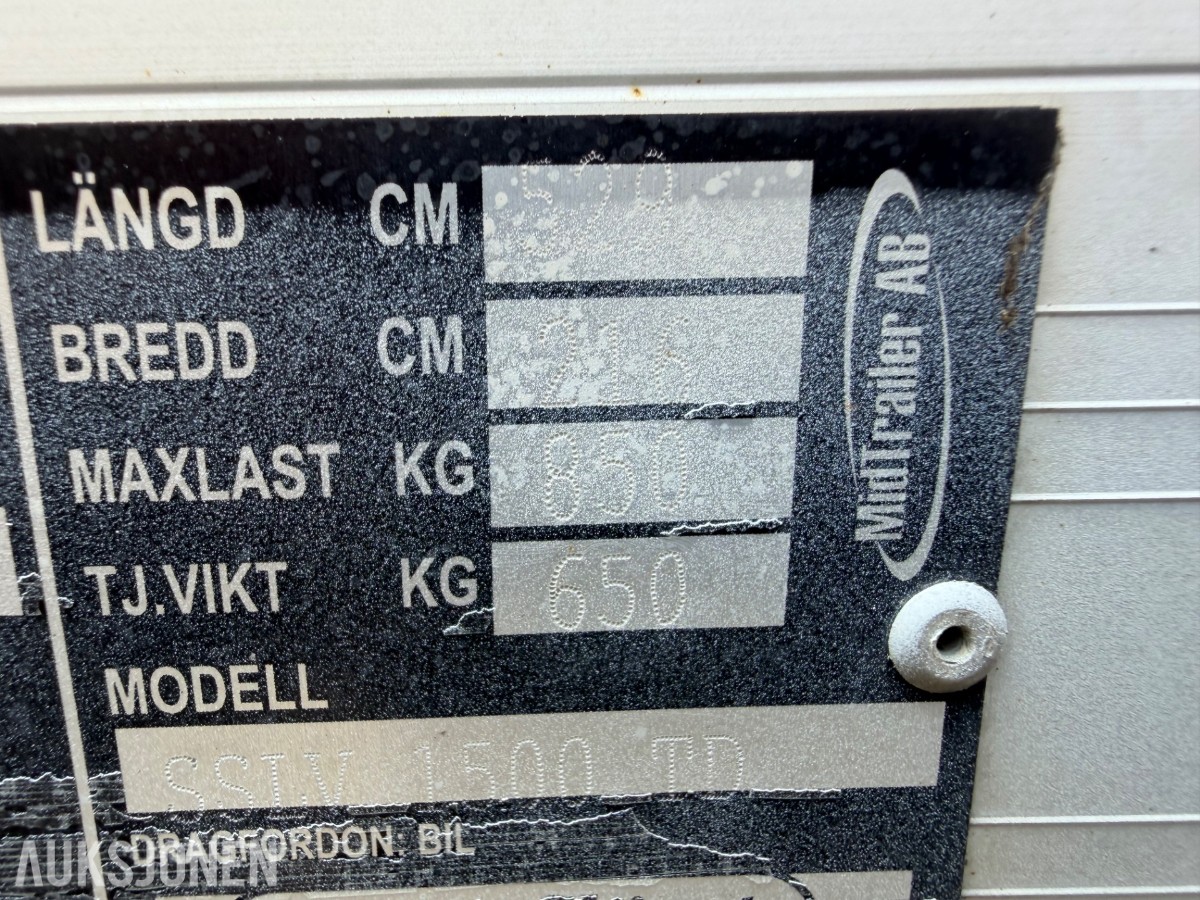 Sävsjösläpet skaphenger, 870 kg nyttelast