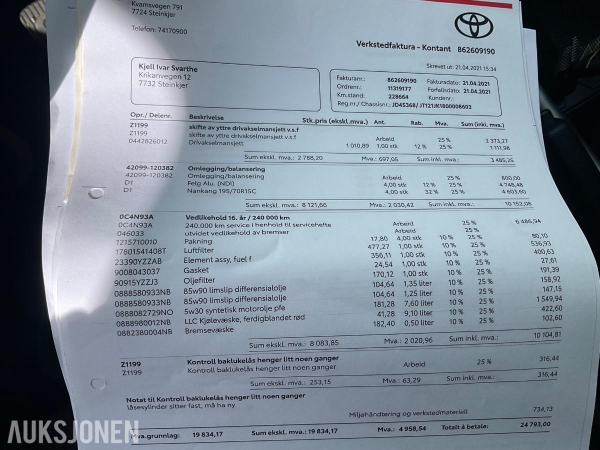 2007 Toyota HiAce 4 WD 117 hk D4d 245542km