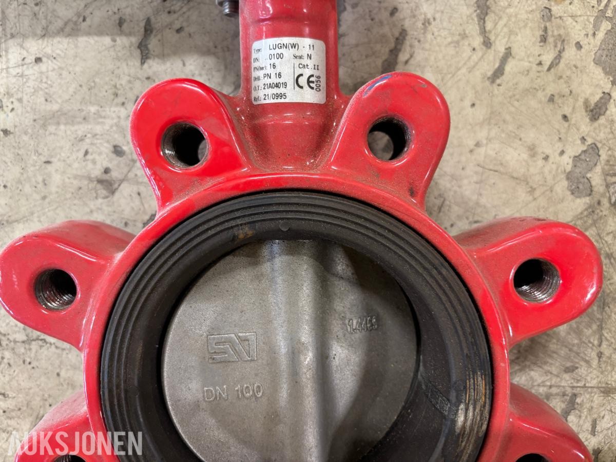 11 stk industriventiler – Thompson, Schmidt, Sigeval og Onnline  – DN100/DN125