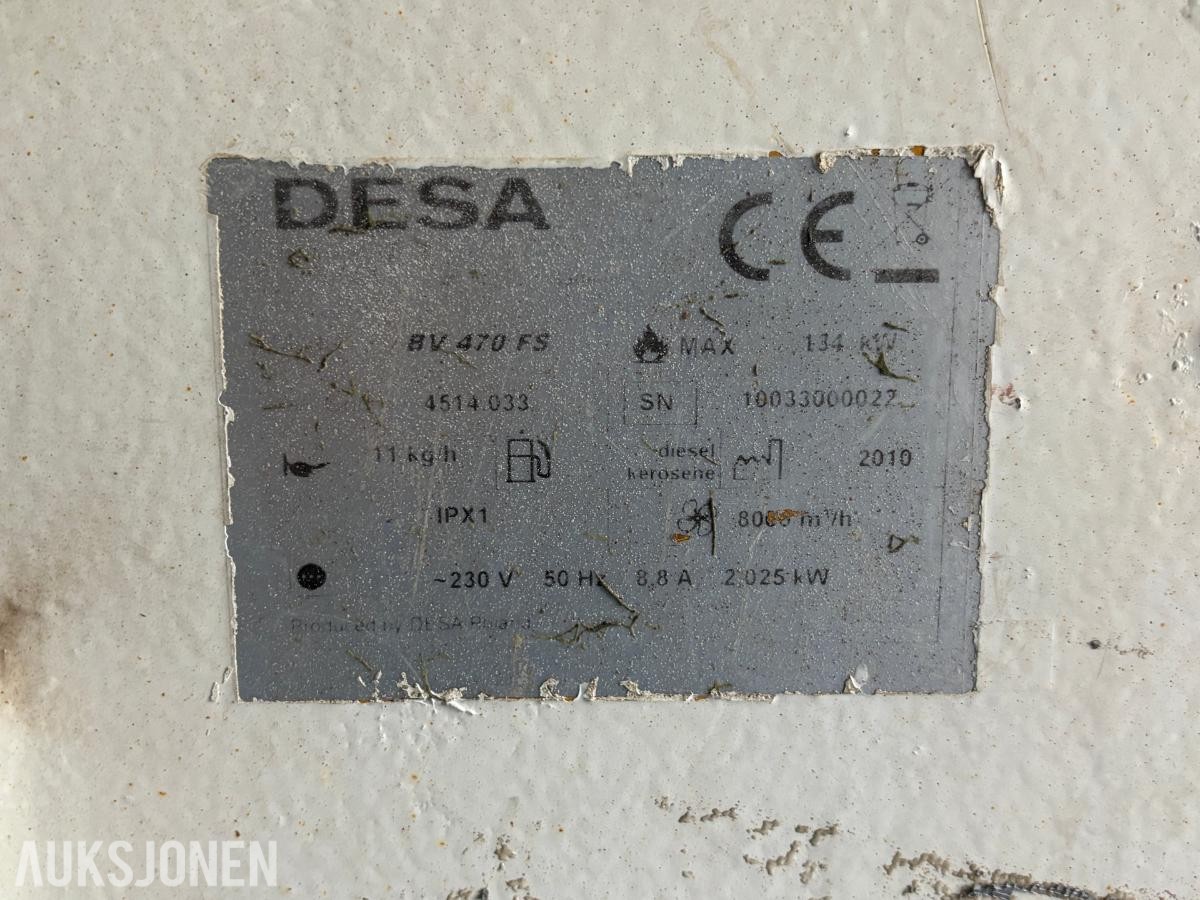 2010 DESA BV 470 FS diesel byggvarmer / Varmluftsaggregat 134 kW