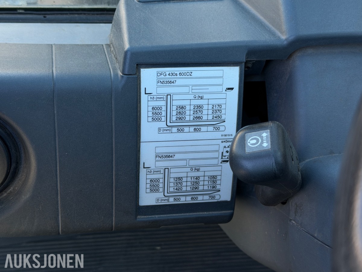 2017 Jungheinrich DFG 430s Dieseltruck med langgaffler