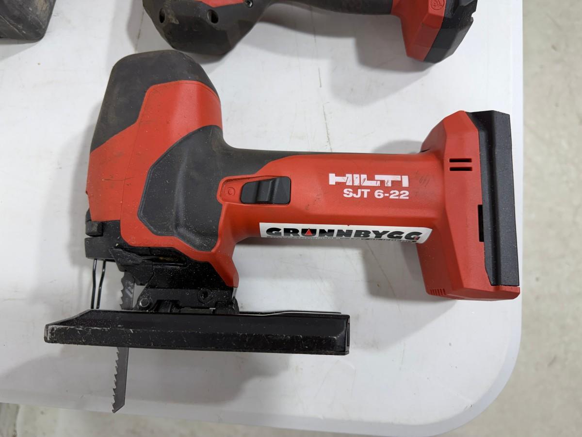 Hilti og Würth batteriverktøy – borhammer, stikksag, drill, vinkelsliper, fugepistol