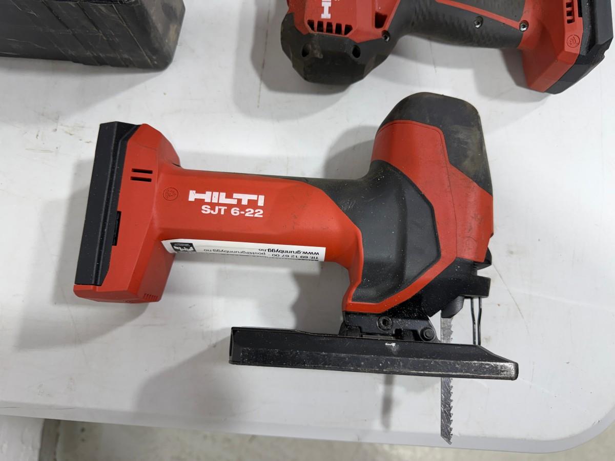 Hilti og Würth batteriverktøy – borhammer, stikksag, drill, vinkelsliper, fugepistol