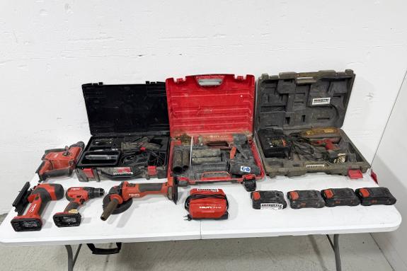 Hilti og Würth batteriverktøy – borhammer, stikksag, drill, vinkelsliper, fugepistol