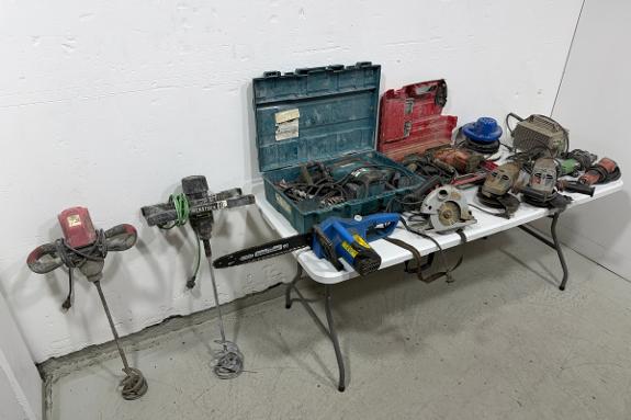 Parti Elektroverktøy fra Hilti, Makita, Würth, Hitachi, Eibenstock, Protool og Biltema