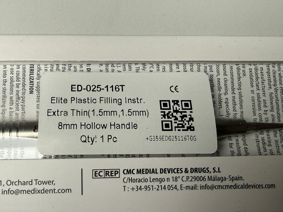 19 stk MedixDent Elite plastfyllingsinstrumenter – ED-025-116 / 117 / 116T
