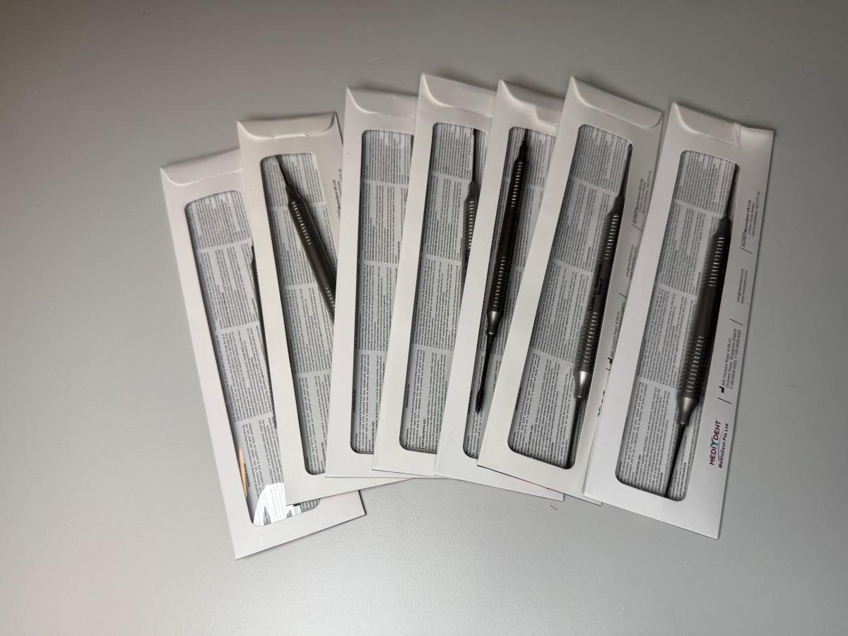 7 stk MedixDent Elite ED-025-224B Buser #2 periosteale elevatorer