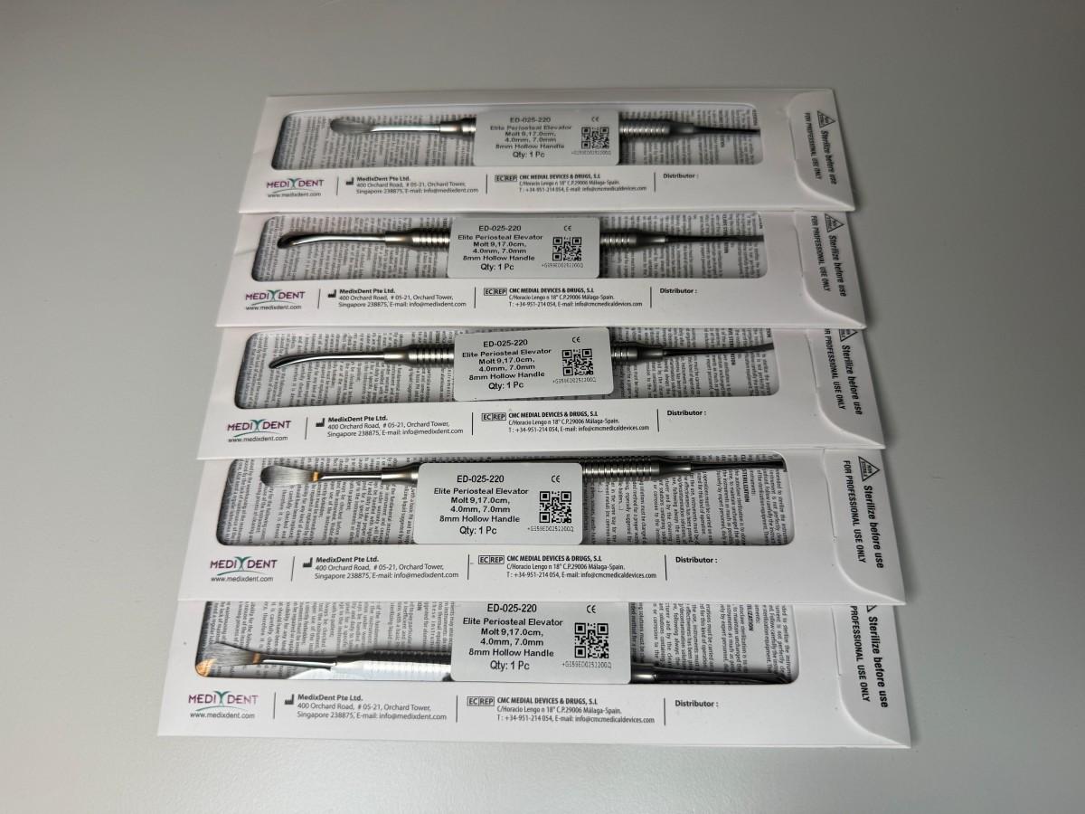 5 stk MedixDent Elite Molt 9 periosteale elevatorer ED-025-220