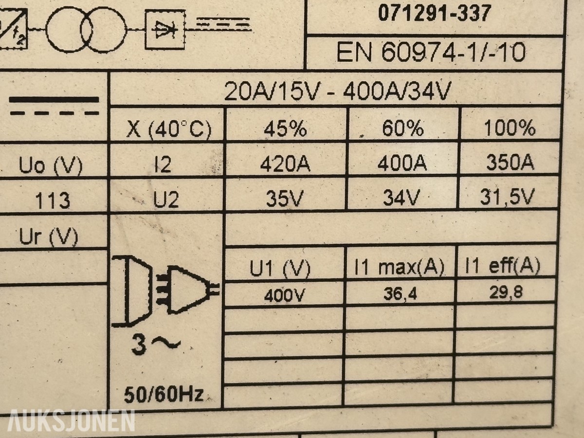 SAF-FRO MIG/MAG-sveiseapparat 400V - stål/aluminium