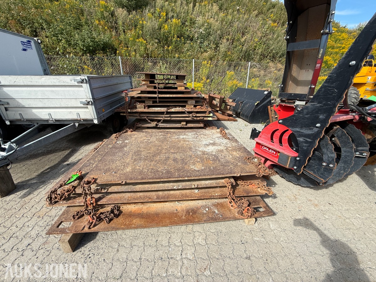 15 stk. stålplater til kran