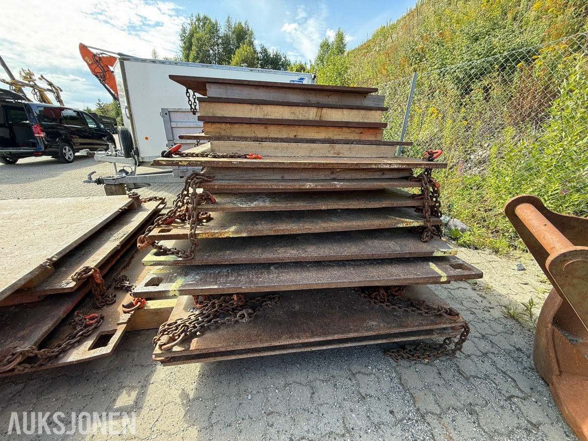15 stk. stålplater til kran
