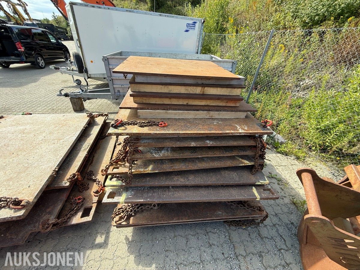 15 stk. stålplater til kran