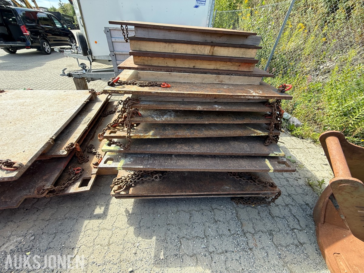 15 stk. stålplater til kran