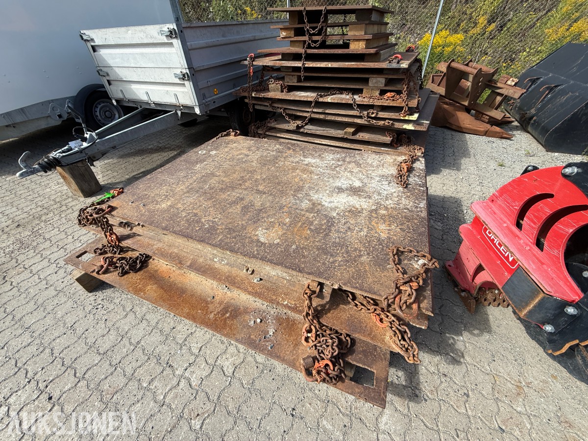 15 stk. stålplater til kran