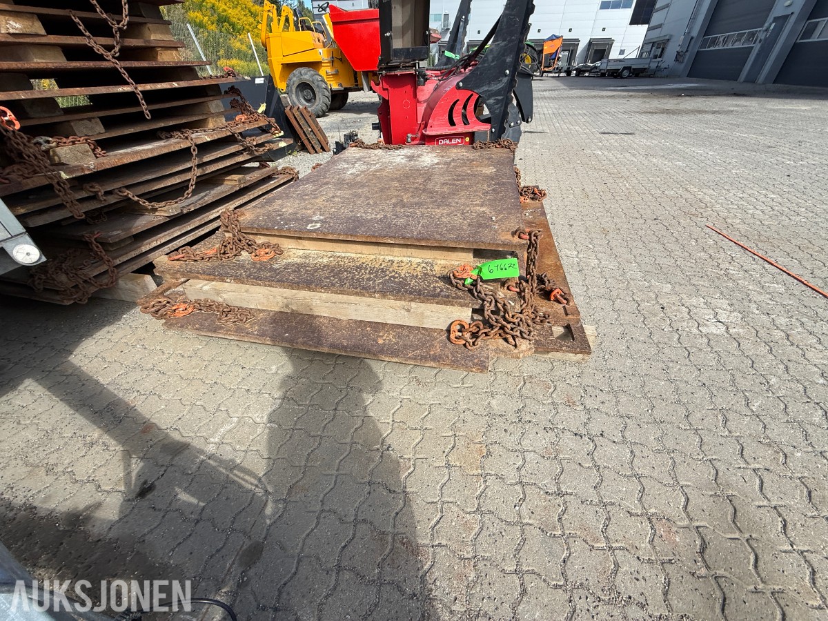 15 stk. stålplater til kran
