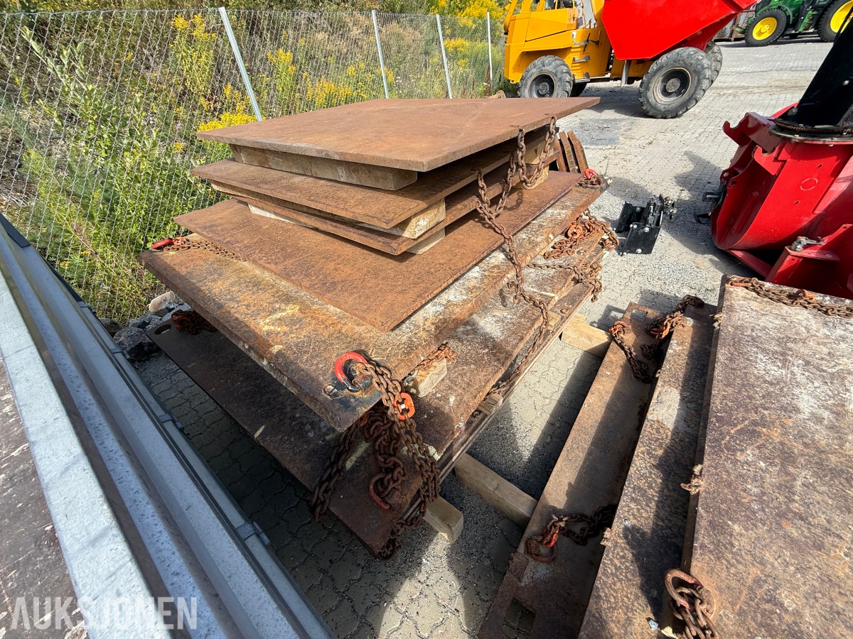 15 stk. stålplater til kran