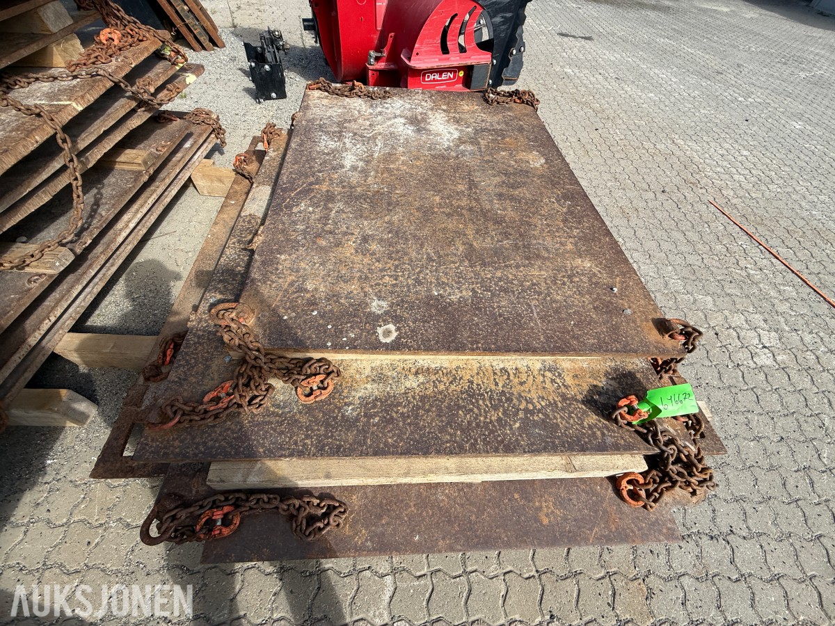 15 stk. stålplater til kran