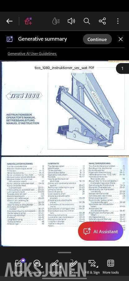 1977 Scania LB81S50 Med Tico 1080 Kran