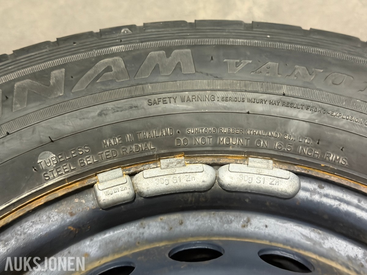 3 stk. LINAM VAN01 235/65 R16C dekk på stålfelg