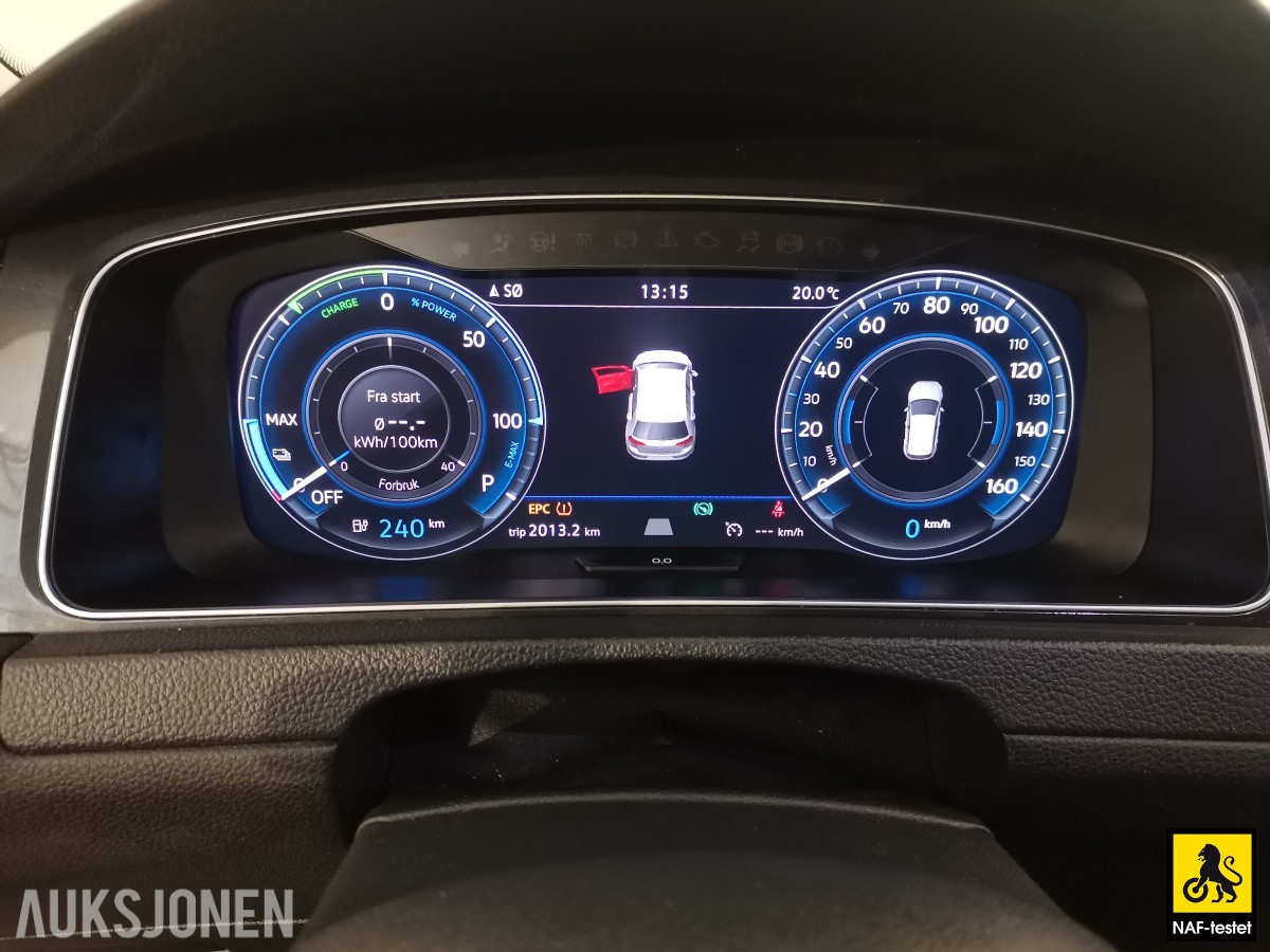 2019 Volkswagen E-GOLF 136 HK ACC VARMEPUMPE KAMERA LED SKINN FJERNLYSASSISTENT