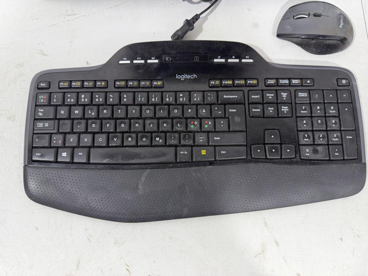 Kontorutstyr – Logitech MK710, Lenovo, DYMO LabelManager 160, Exibel og Konftel