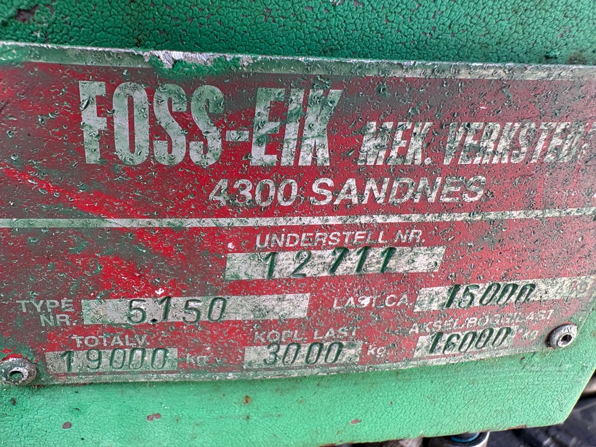 2007 fosseik 15 tonn dumper henger hydraulisk drag