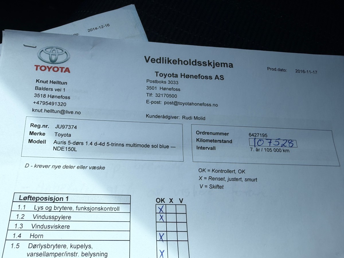 2008 Toyota AURIS 1.4-90 D /EU-OK / H.feste / Automat / 1-eiers bil