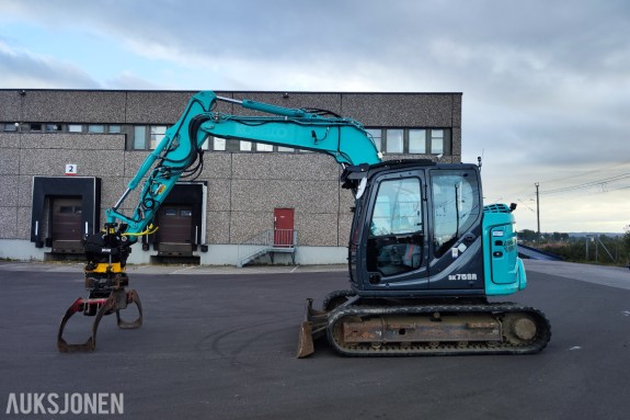 2019 Kobelco SK75 SR-7 Engcon tilt m/ EC-oil, klype, to skyffer, klype, sentralsmøring