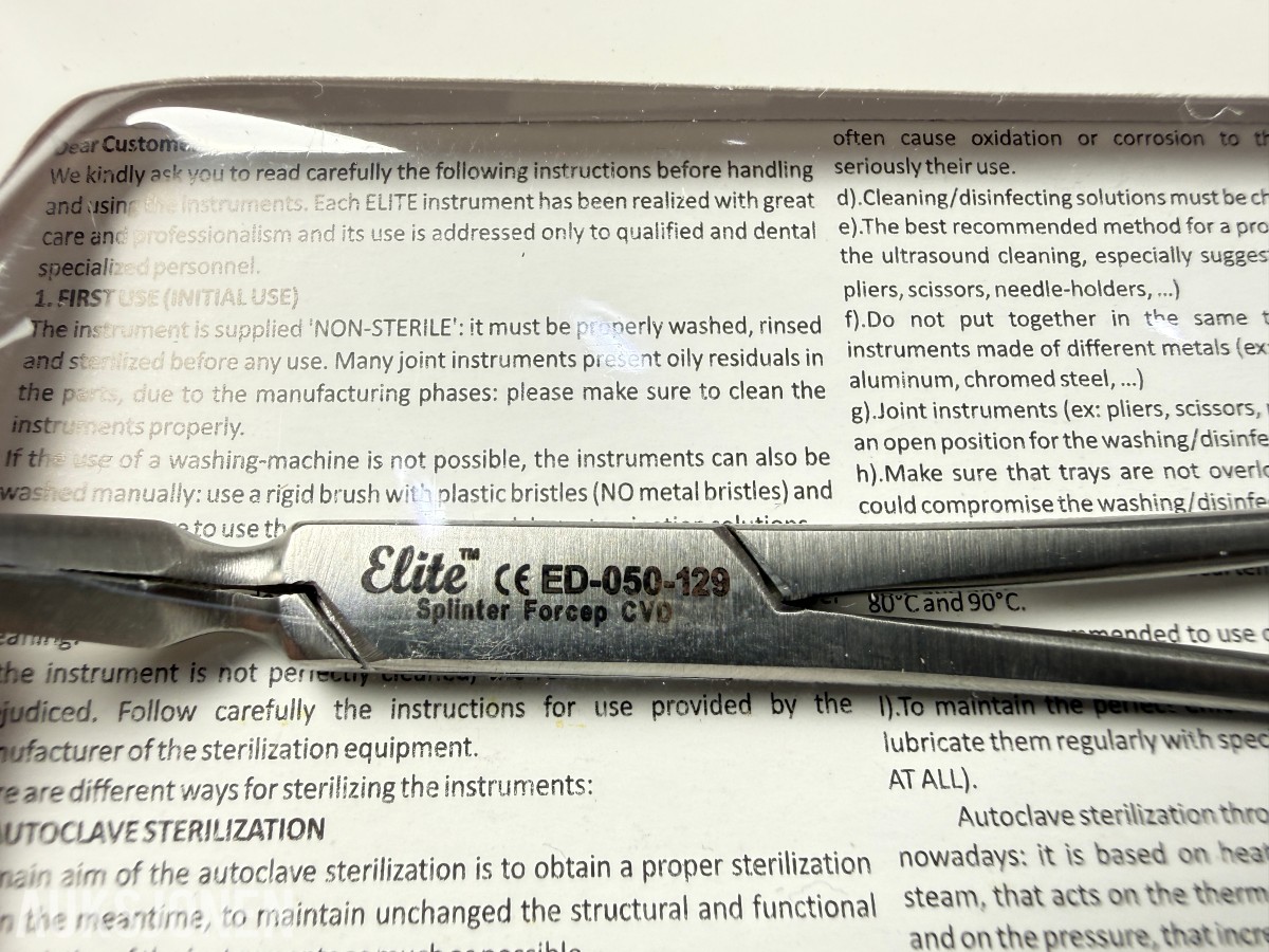 9 stk MedixDent Elite splinter forceps ED-050-128 / ED-050-129
