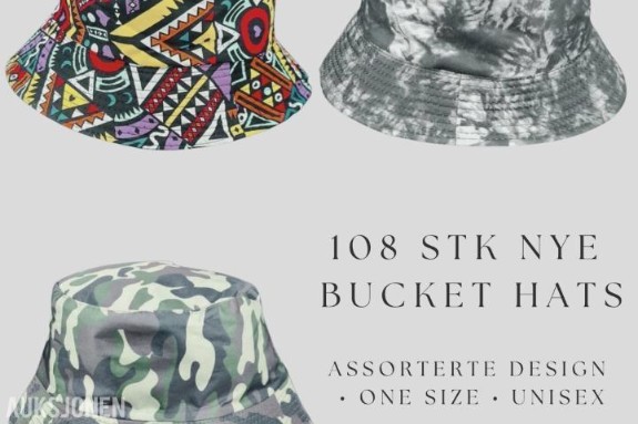 108 stk -  nye Bucket Hats / Bøttehatter - Vareparti  