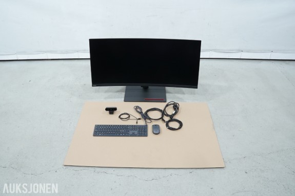Lenovo ThinkVision P40w-20 39,7 tommer 5K WUHD buet skjerm med Logitech BRIO 4K og tilbehør