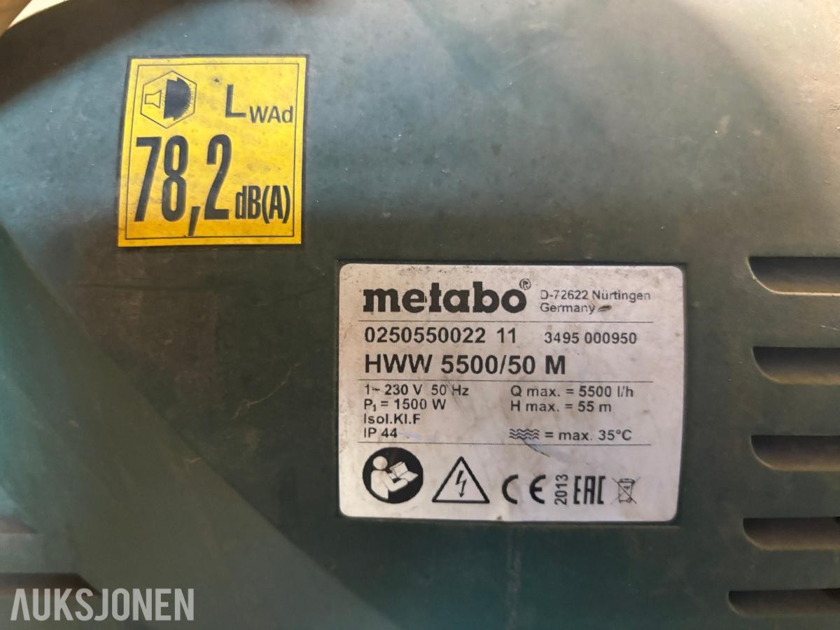 Metabo HWW 5500/50 M vannpumpe med trykktank og fat