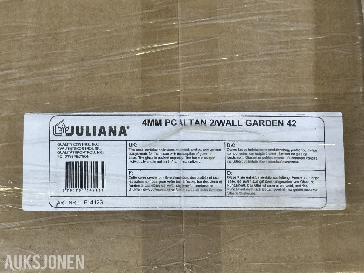2 Stk Nytt Drivhus Juliana Altan | 2 -Ulakkert-4mm polykarbonat