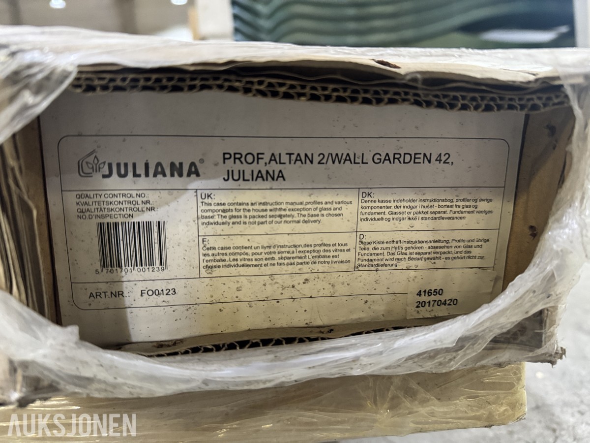 2 Stk Nytt Drivhus Juliana Altan | 2 -Ulakkert-4mm polykarbonat