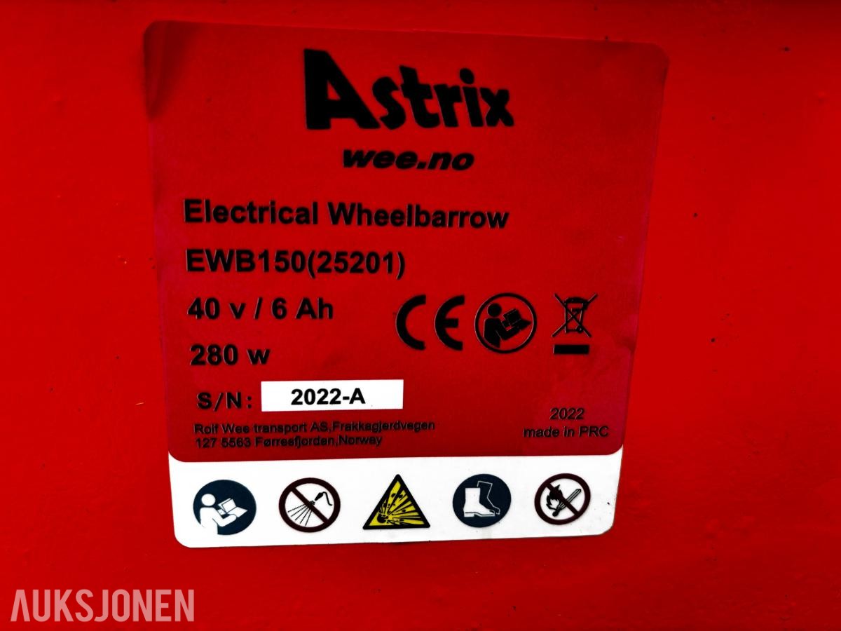 2022 Astrix EWB150 Elektrisk trillebår –