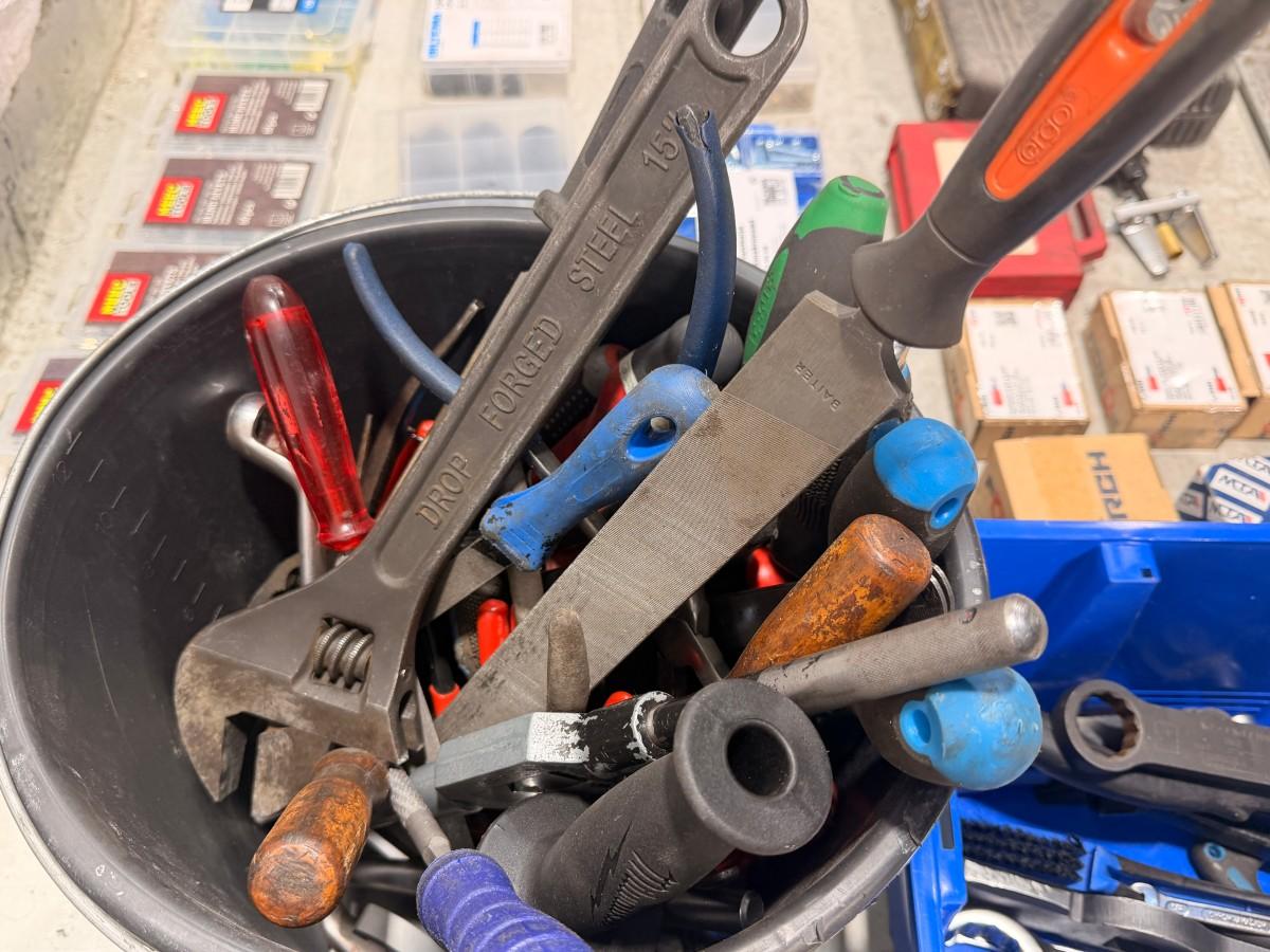 Stort parti håndverktøy og verkstedmateriell