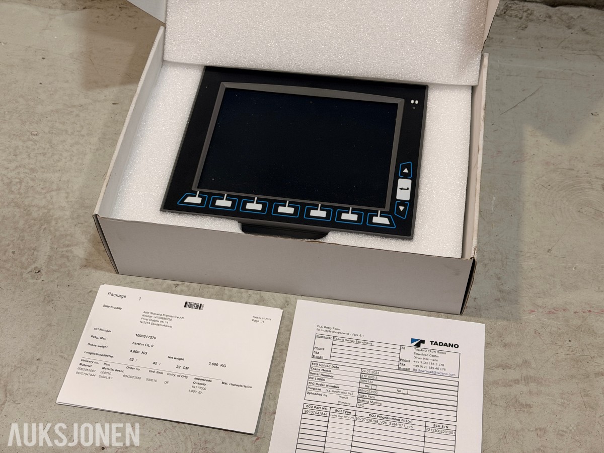 2018 TTControl / HYDAC HY-eVision² 10.4 HMI-display – Tadano ATF60G-3
