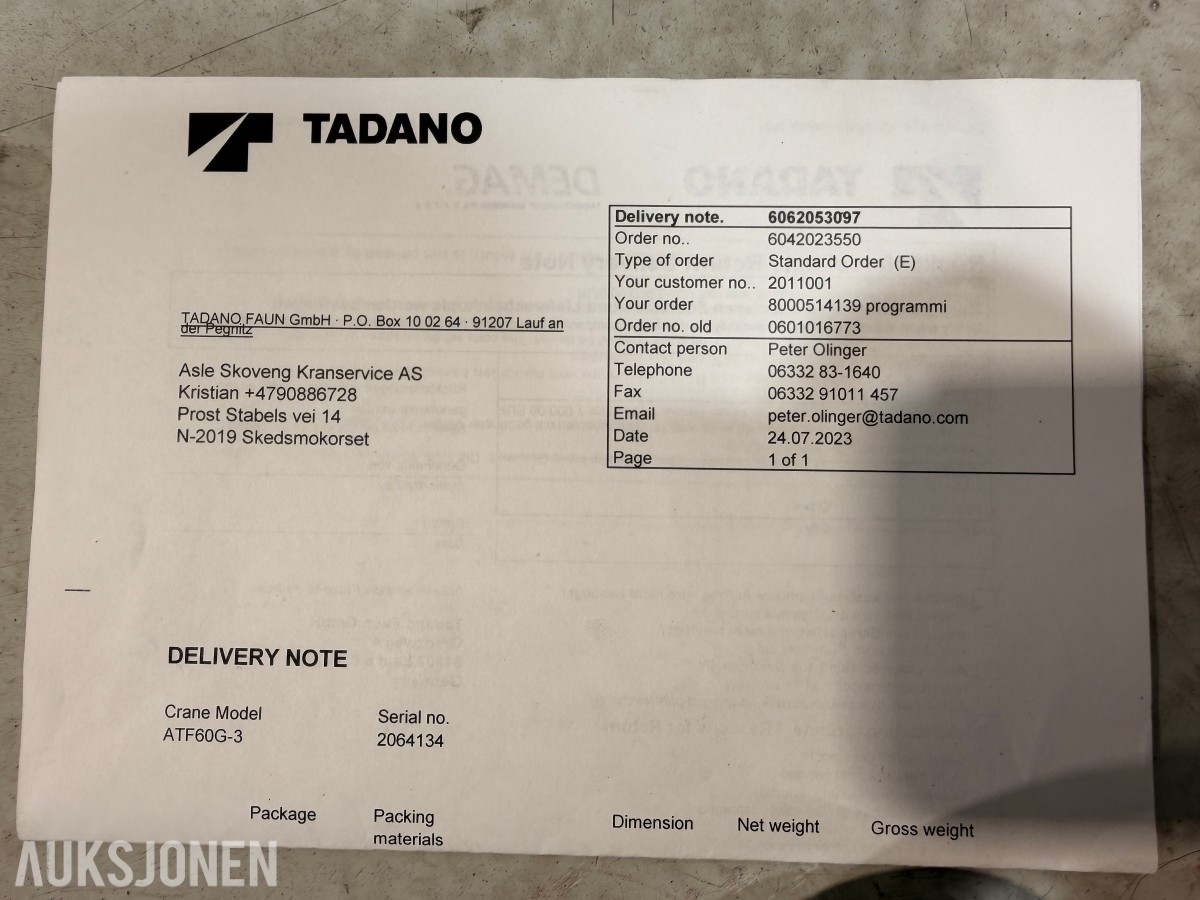 2018 TTControl / HYDAC HY-eVision² 10.4 HMI-display – Tadano ATF60G-3