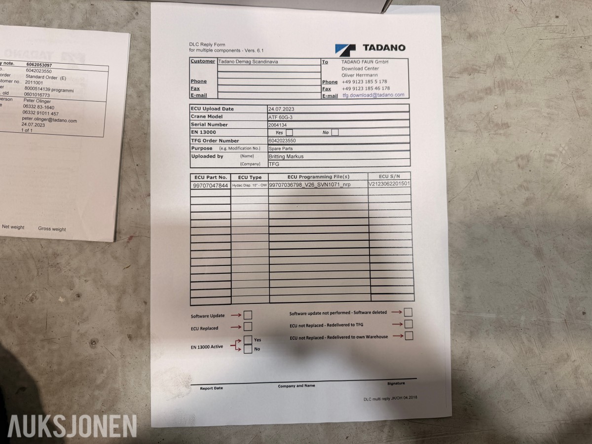 2018 TTControl / HYDAC HY-eVision² 10.4 HMI-display – Tadano ATF60G-3