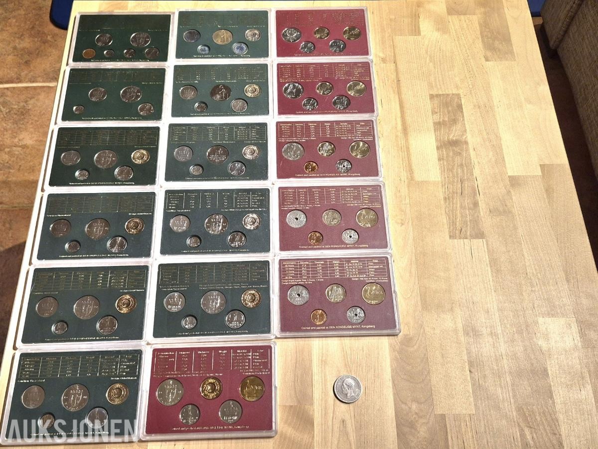 Norges bank-Myntsett samling-2kr 1878 Sølv, 1982-2000