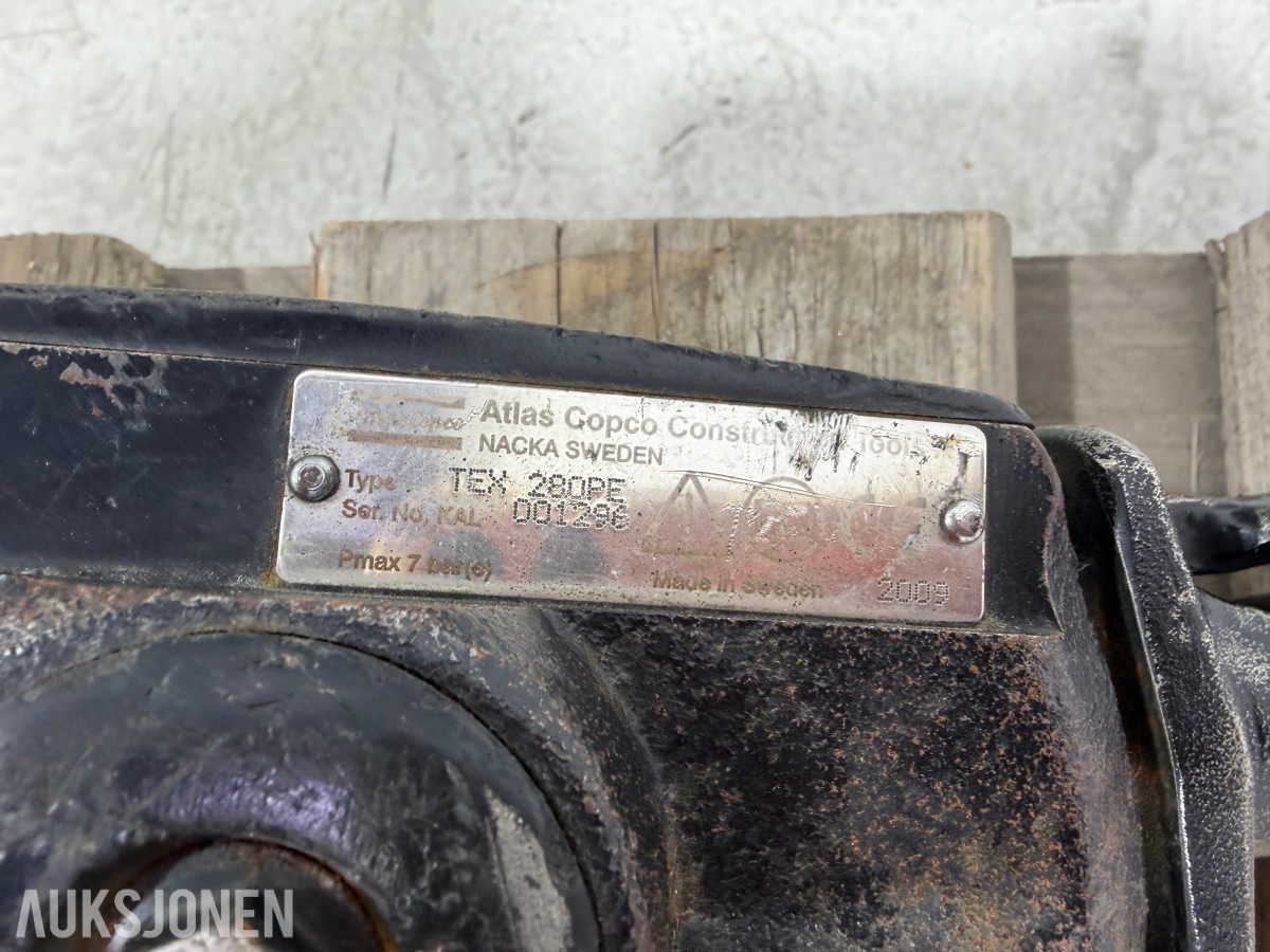 2009 Atlas Copco TEX 280PE luftdrevet meiselmaskin – 3 meisler