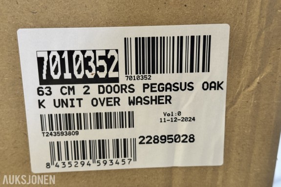 Pegasus Oak skap over vaskemaskin 63cm - ny i emballasje
