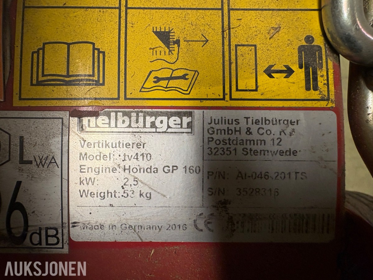 Tielbürger TV410 vertikalskjærer med Honda GP160 bensinmotor