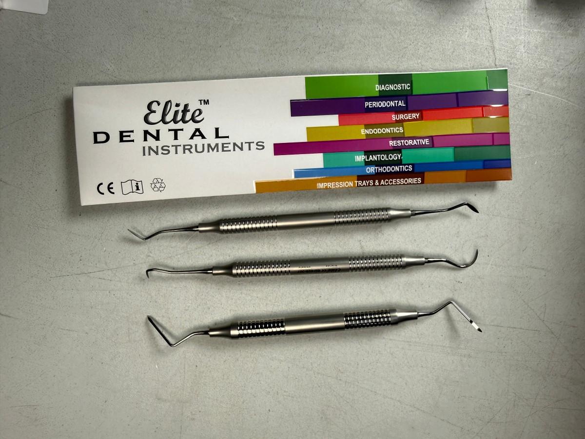 11 stk MedixDent Elite dentalinstrumenter – rotløftere og scalere