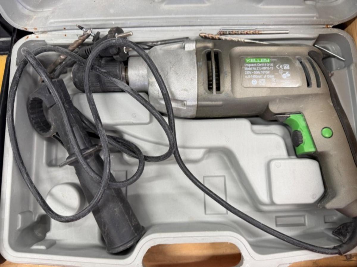 Hilti boltepistol, Bosch formsakser, Draco rørkutter m/m.