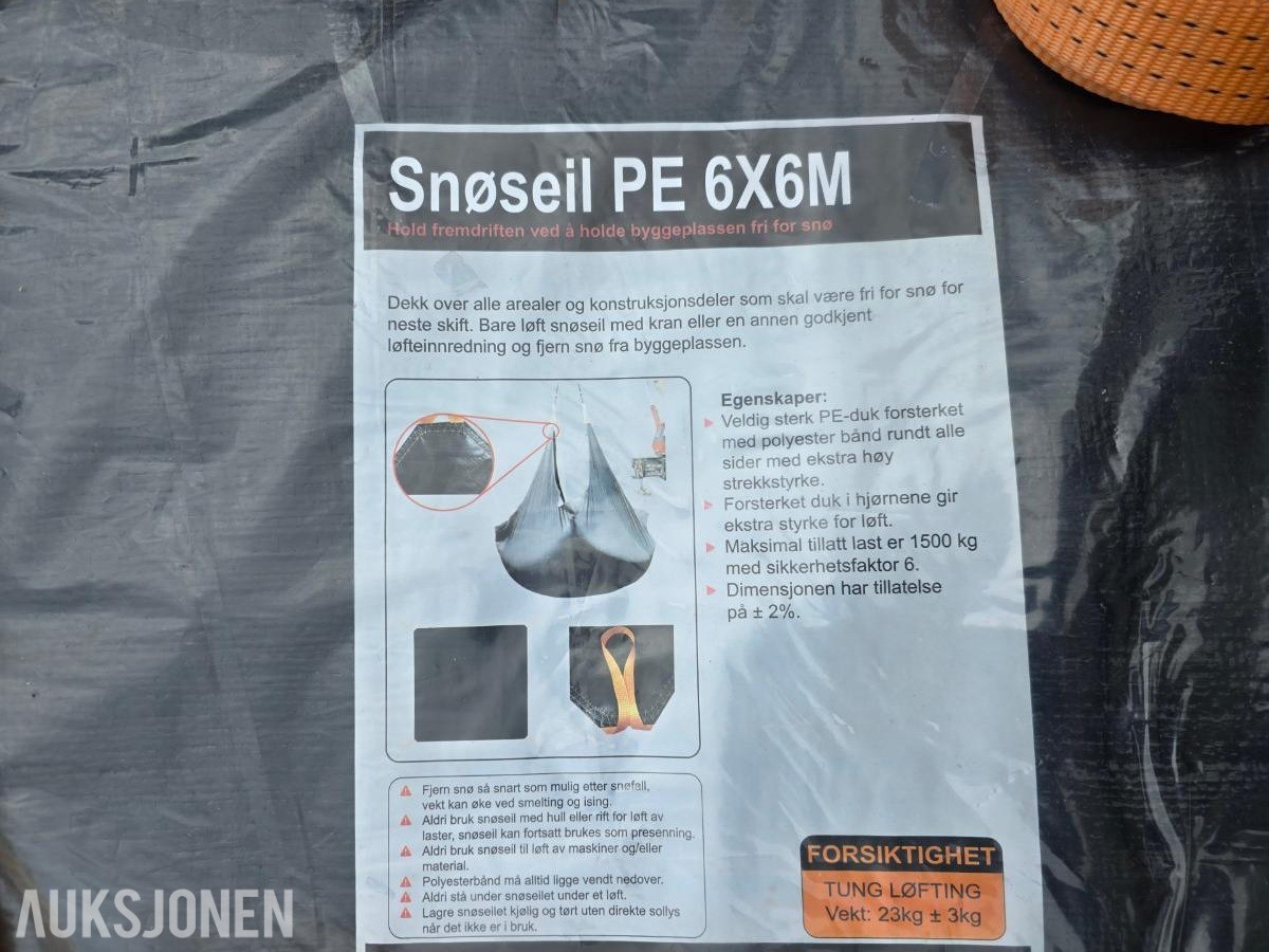 Snøseil 2021, ca 70 stk, 6x6 m
