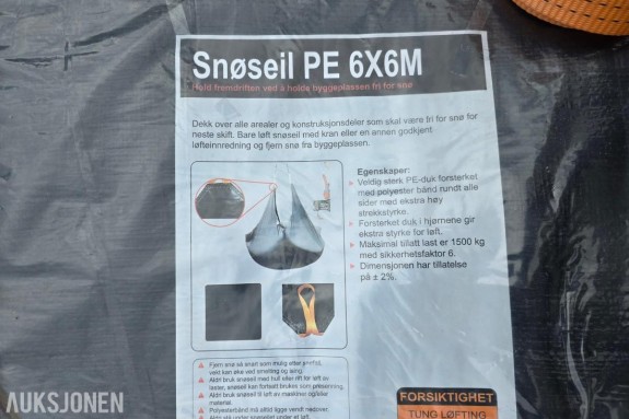 Snøseil 2021, ca 70 stk, 6x6 m
