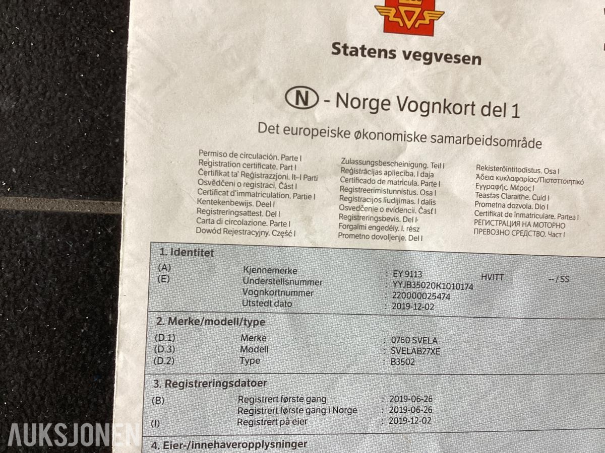 2019 Swela B27XE båthenger