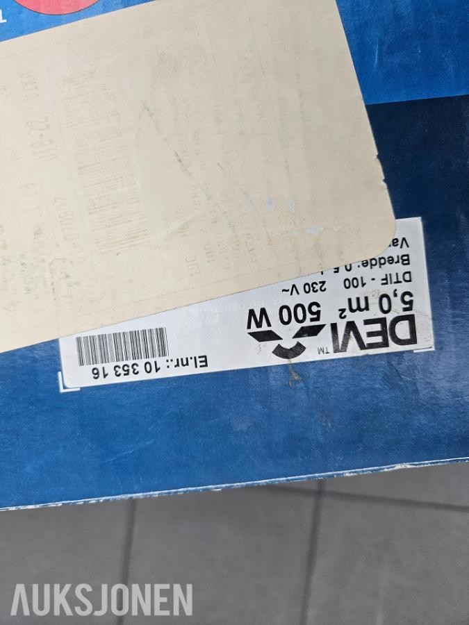 2019 ny - Devi DTIF-100 500W 5m2 varmekabelmatte