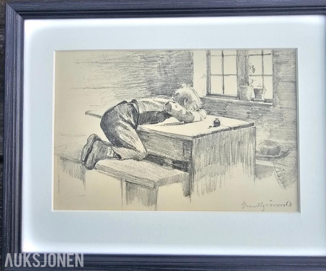 1890 Tegning av Bernt Grønvold Barnetegning